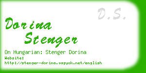 dorina stenger business card